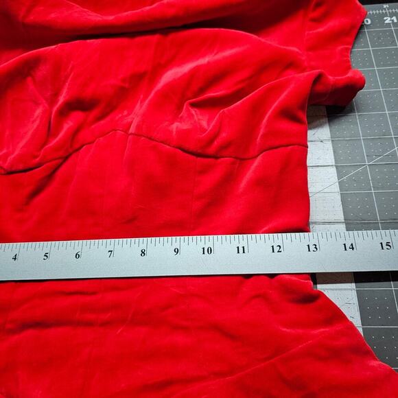 Vintage Young Modes 50s Swing Dress Womens Small Red Pin Up Retro Rockabilly - Picture 10 of 11